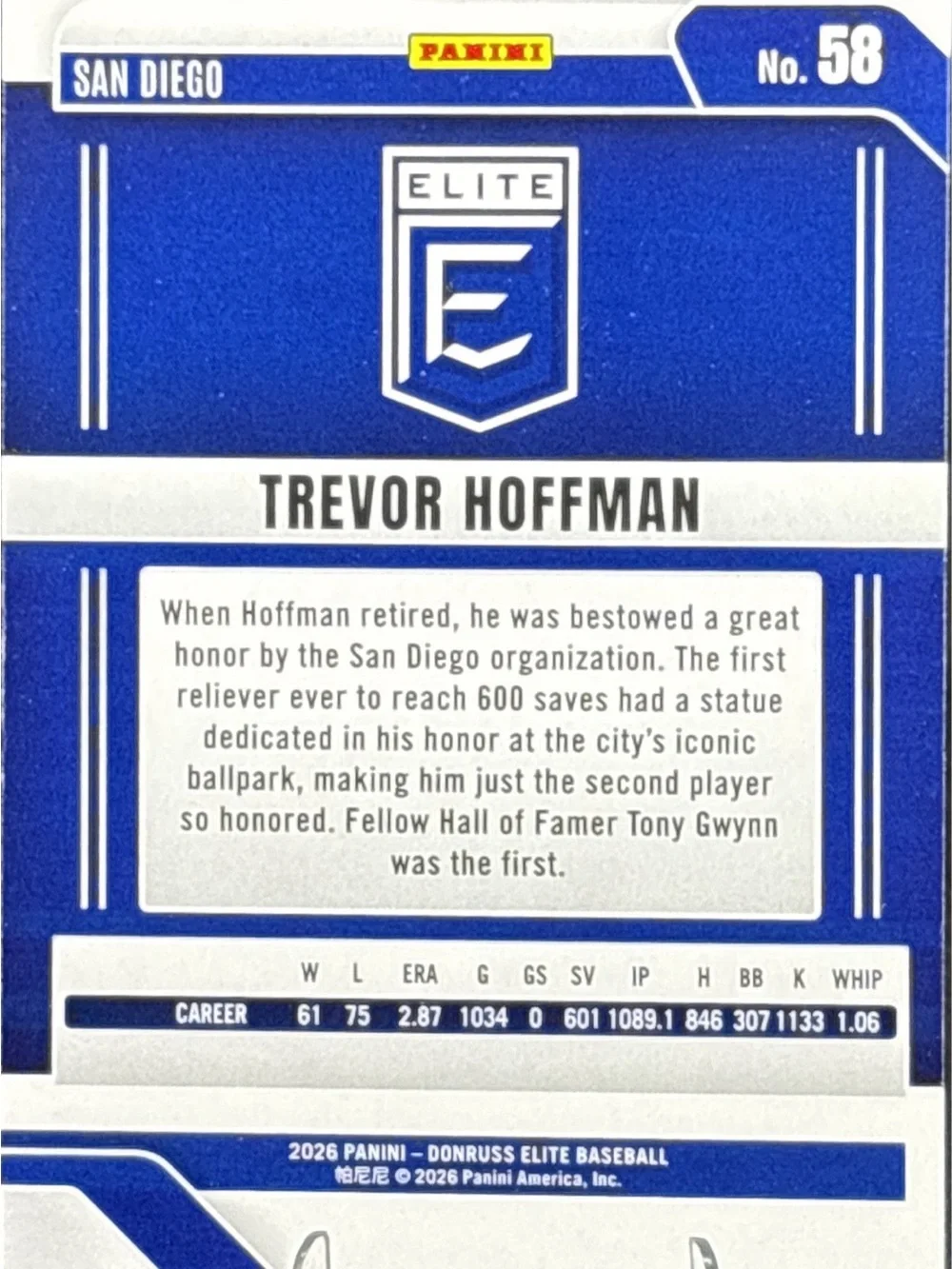 Panini Elite Green Holo Shimmer Trevor Hoffman Baseball Trading Card